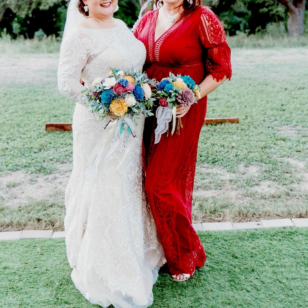 Boho Elegant Maroon Bridesmaid Dress